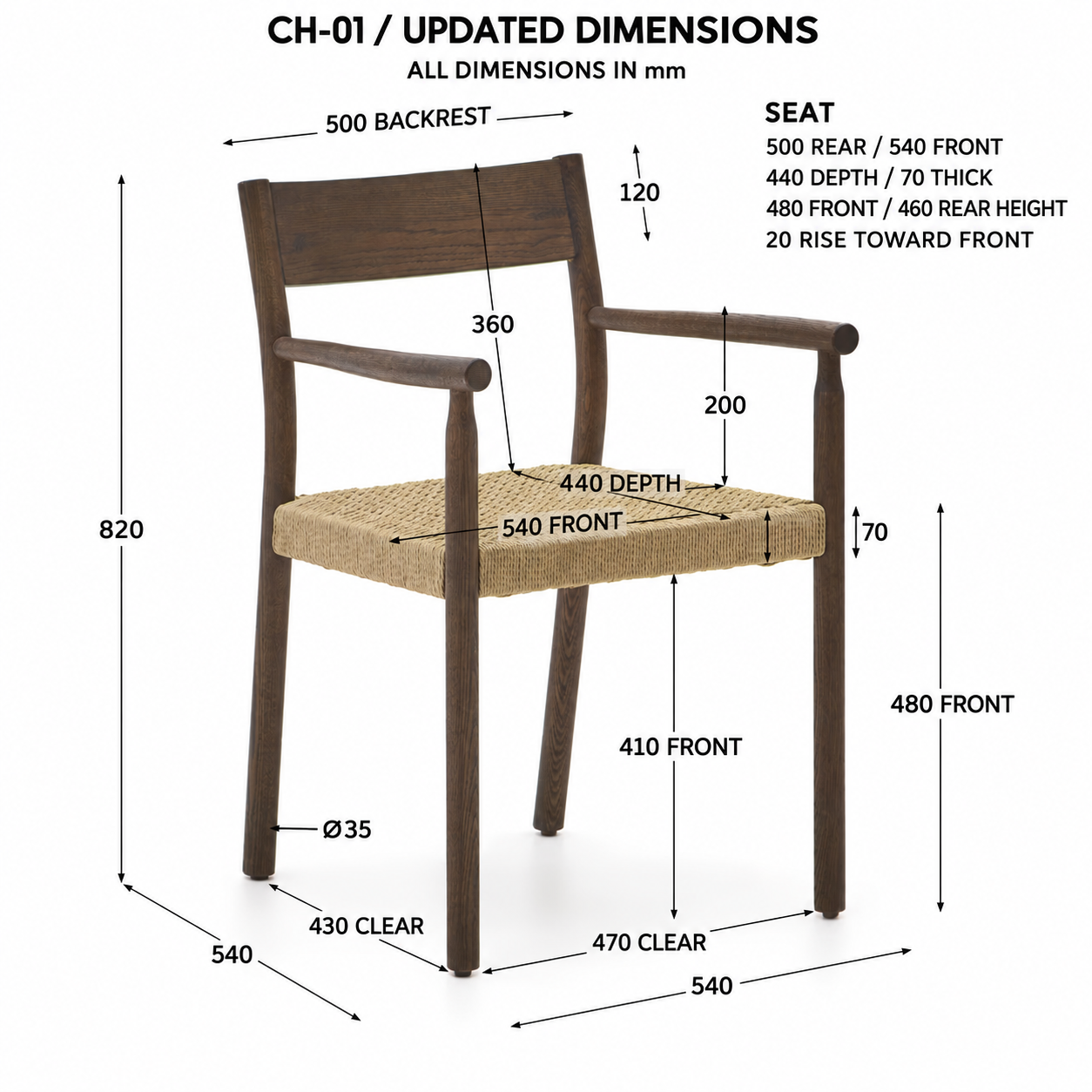 Approved dimensions · CH-01