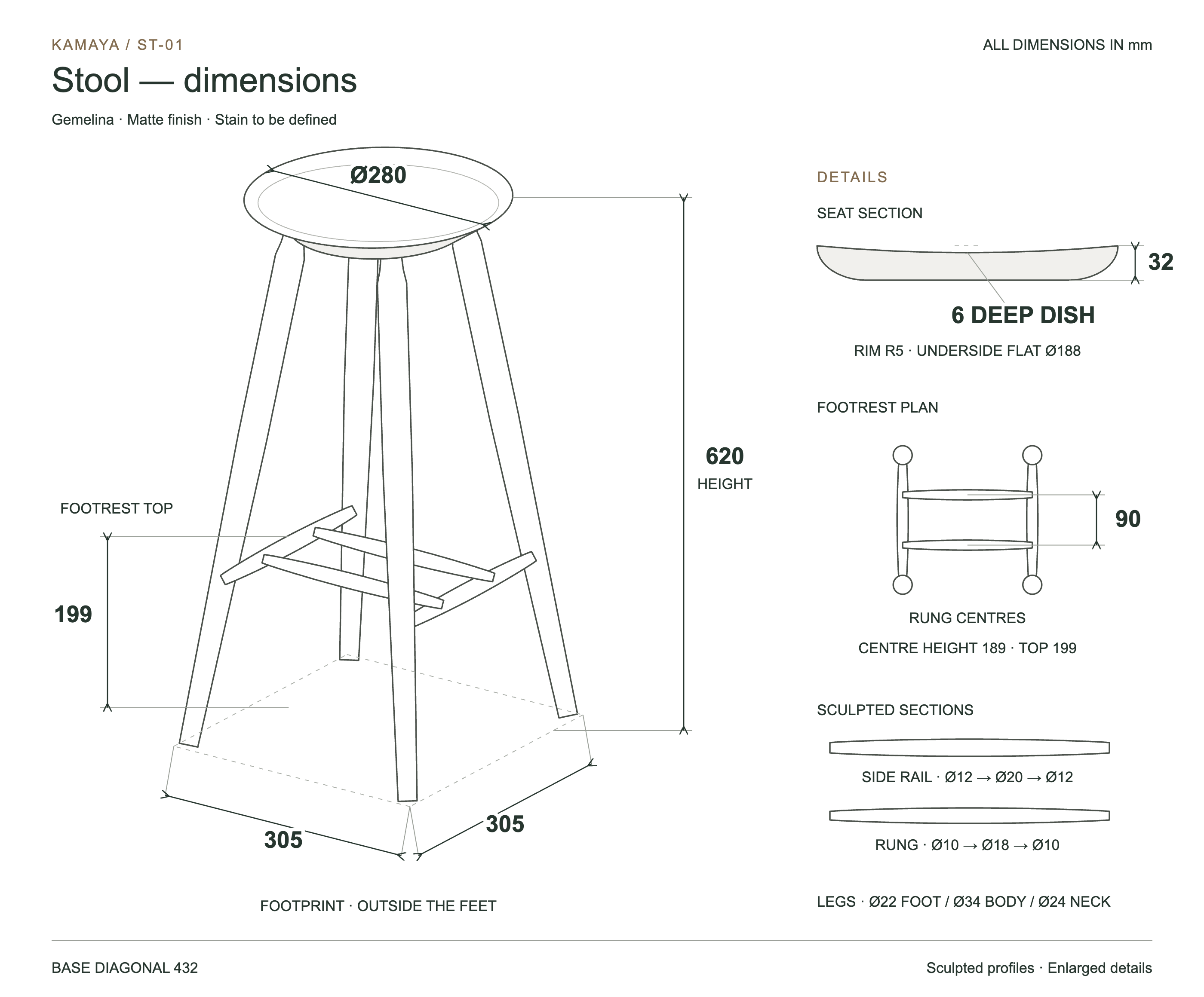 Stool dimensions · ST-01